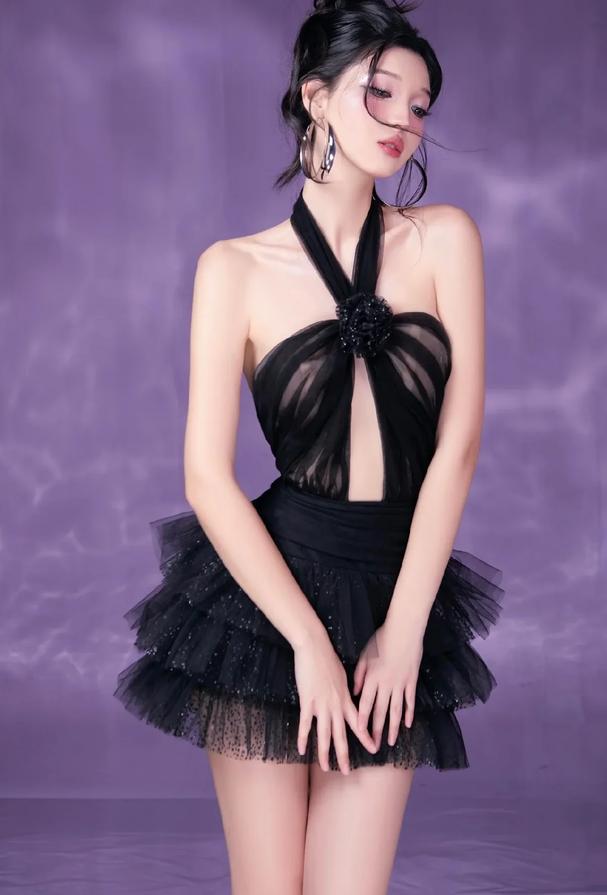By Jenny Black Vee Mini Dress - Image 2