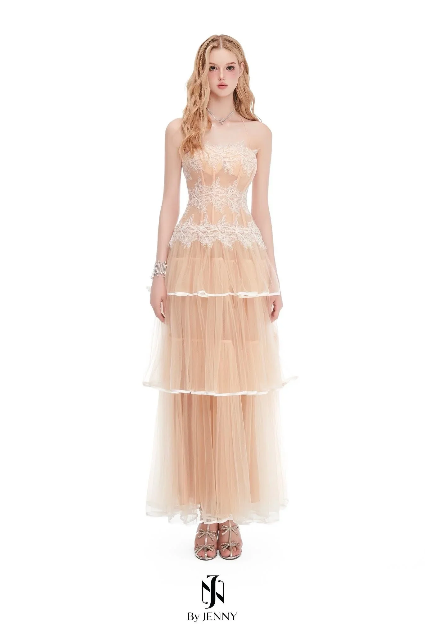 BY JENNY Orange Junia Lace Maxi Dress - Image 3