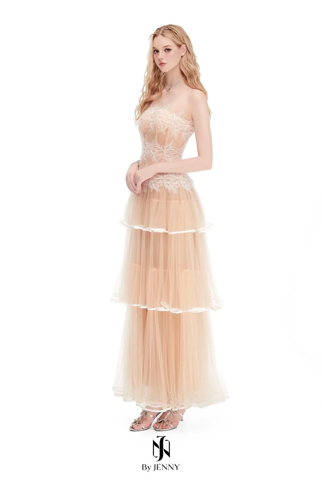 BY JENNY Orange Junia Lace Maxi Dress - Image 4