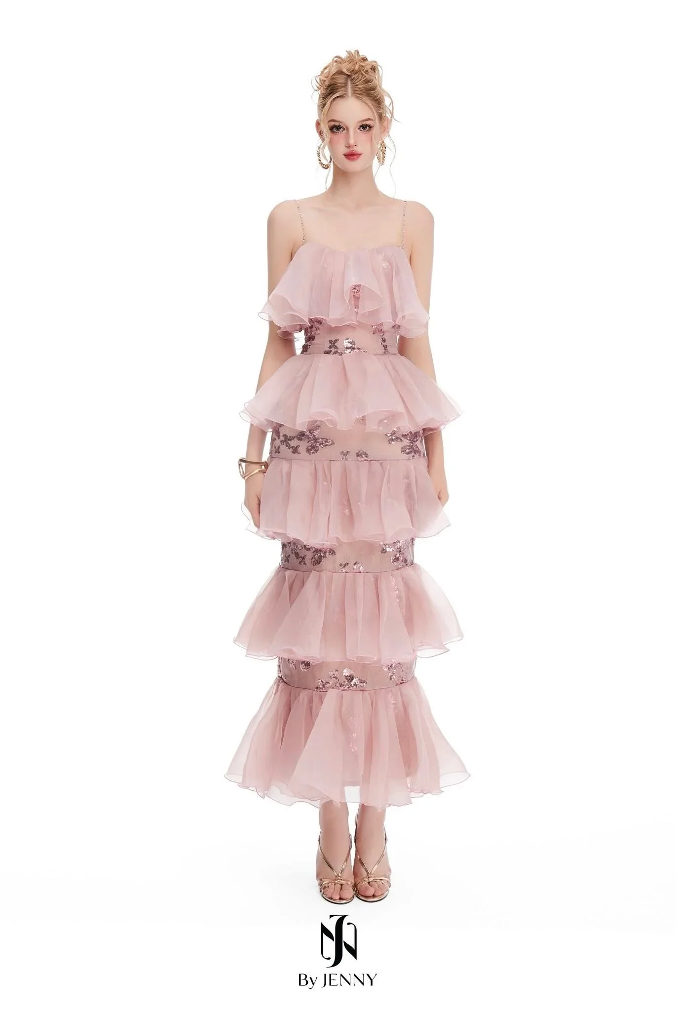 BY JENNY Pink Sapphire Maxi Dress