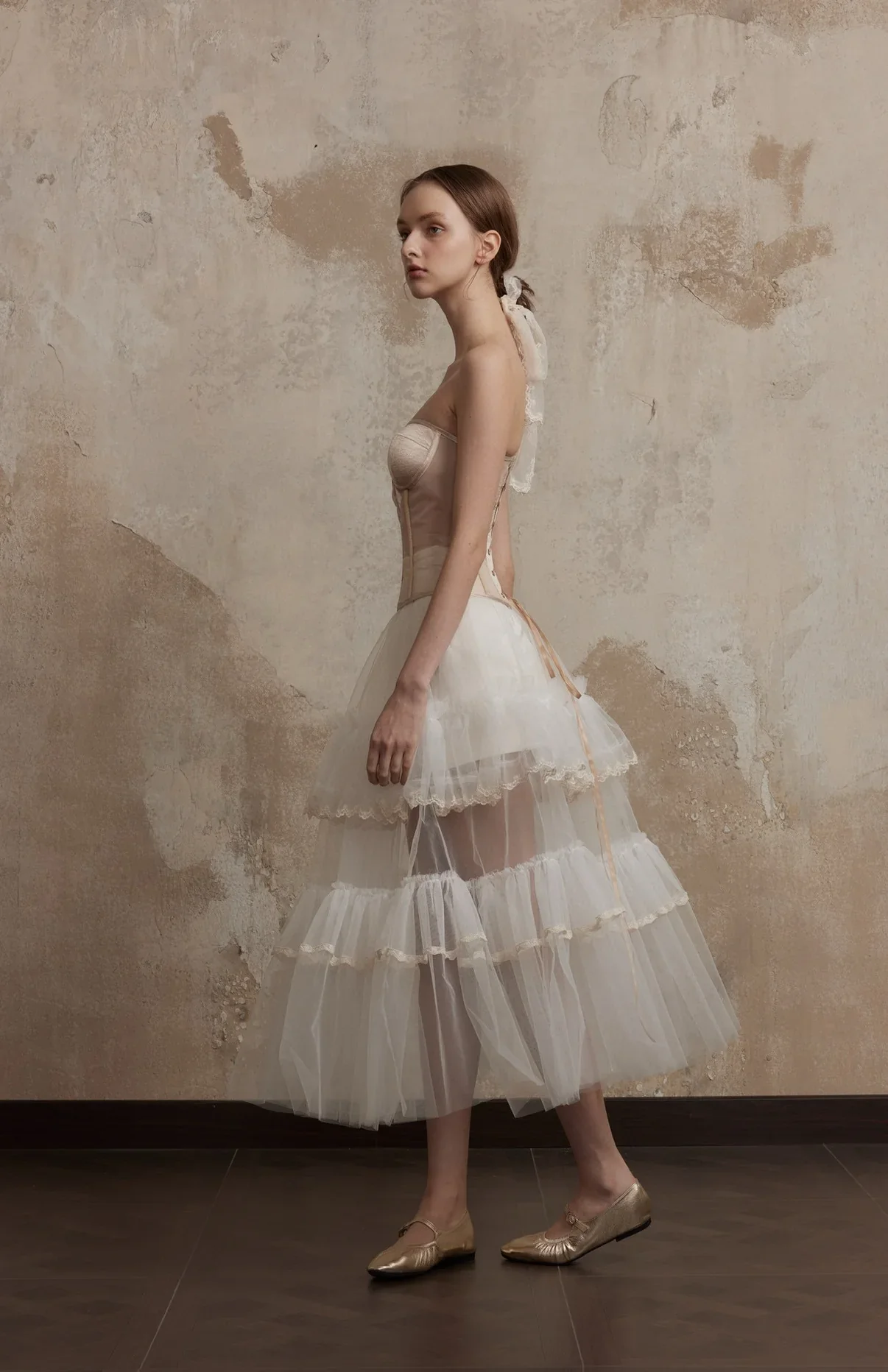 FA SOGNO NUDE TOP WHITE CAKE MINI SKIRT - Image 7