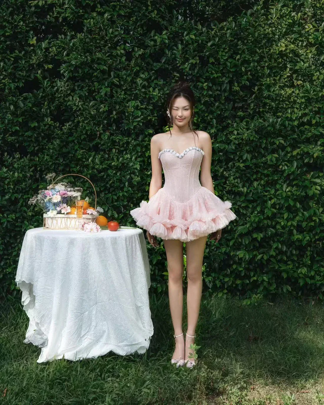 LANE Cì Bloom Dress-Pink - Image 3
