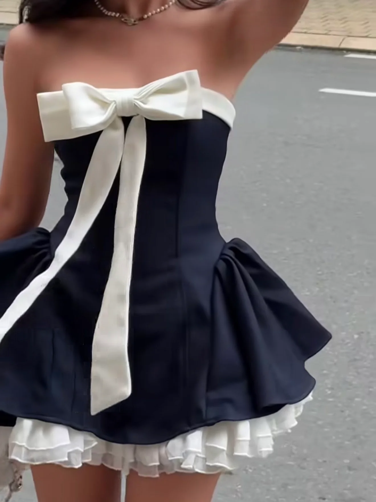 LANE Cì Bunny Dress (Navy Blue) - Image 4