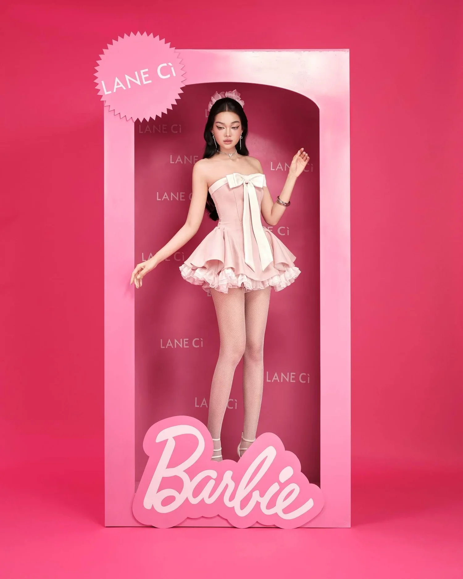 LANE Cì Bunny Dress pink