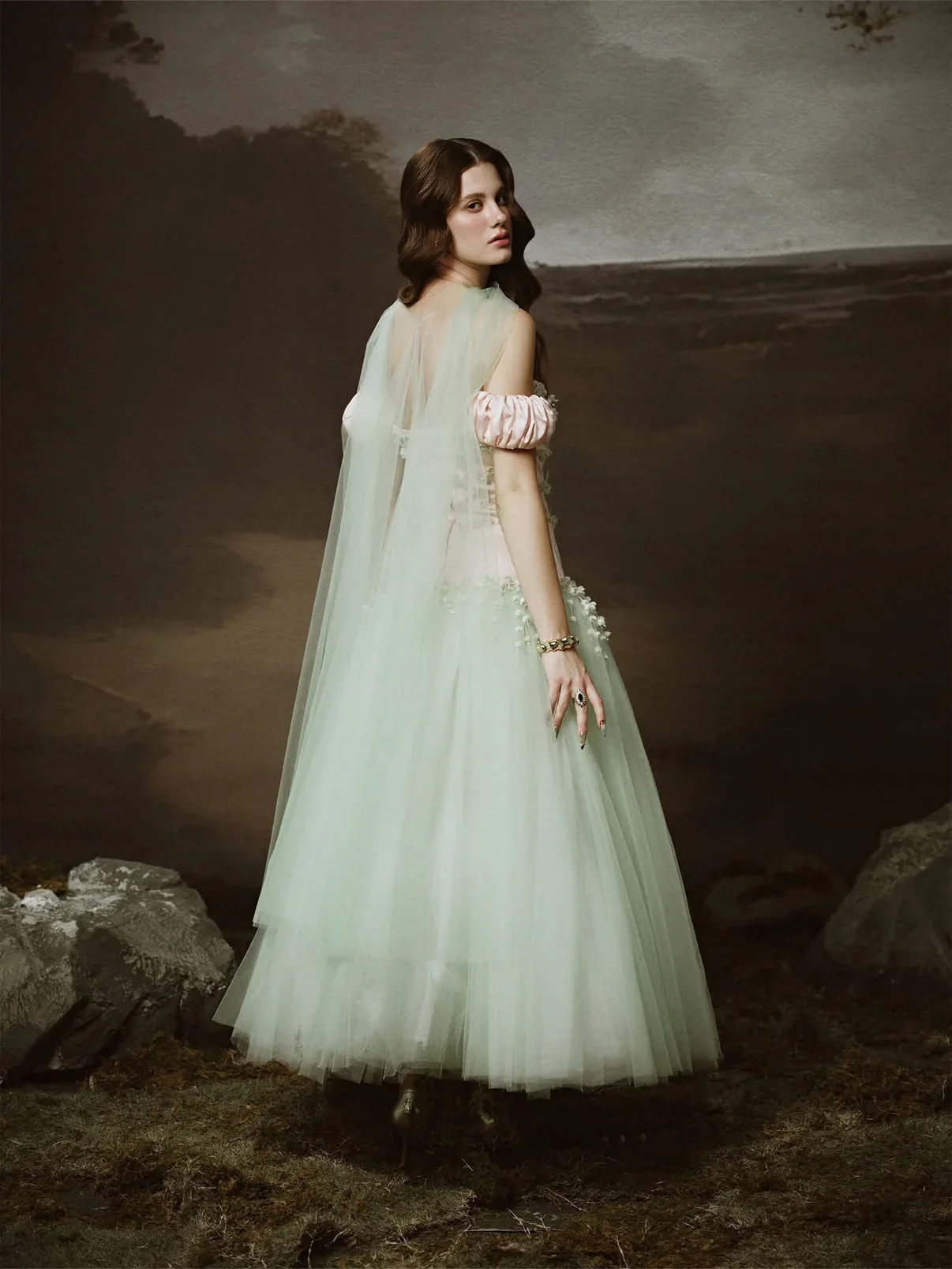 LINH PHUNG Green Persephone Pink Maxi Dress - Image 4
