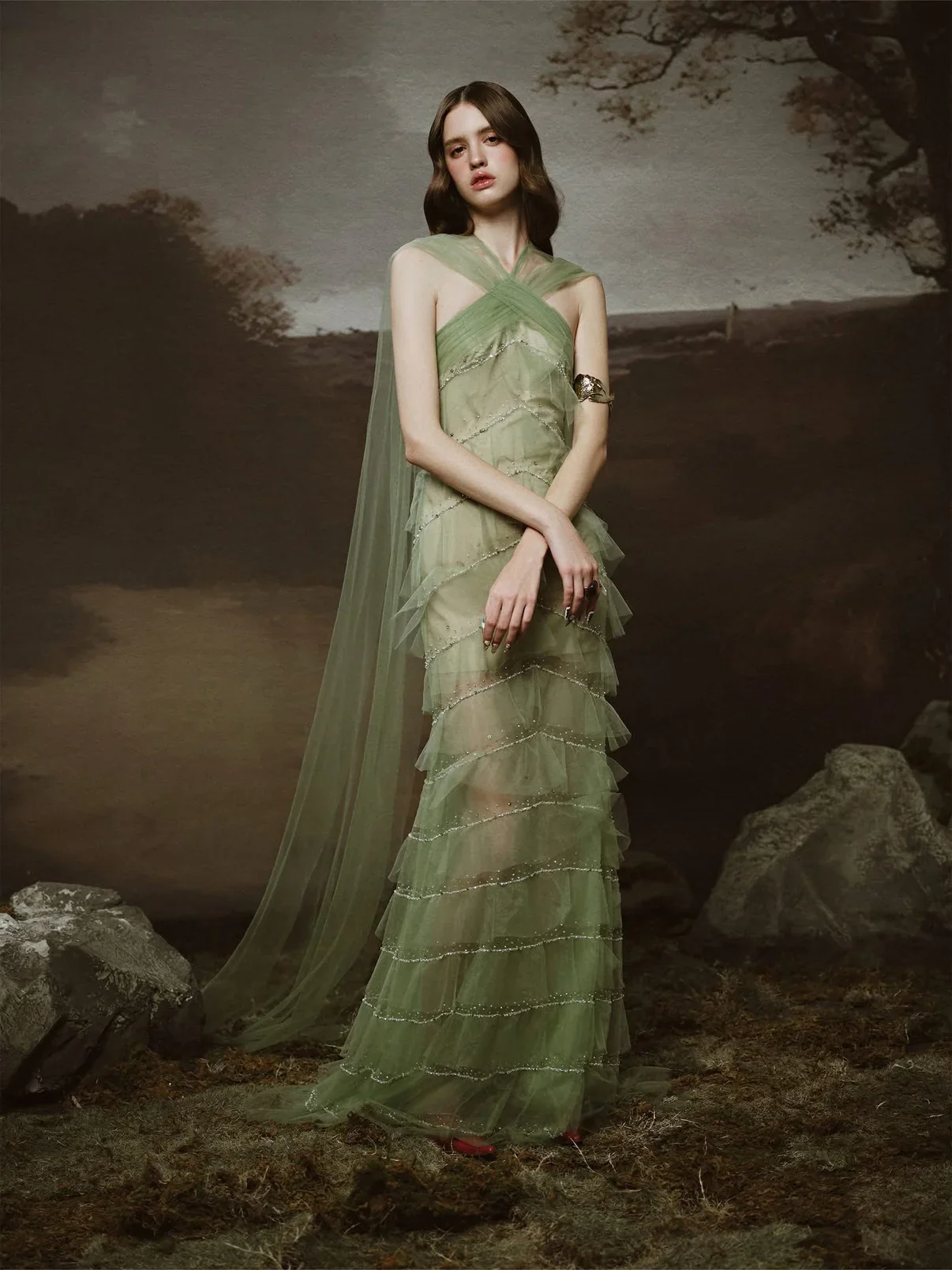 LINH PHUNG Green Sabrina Maxi Dress - Image 2