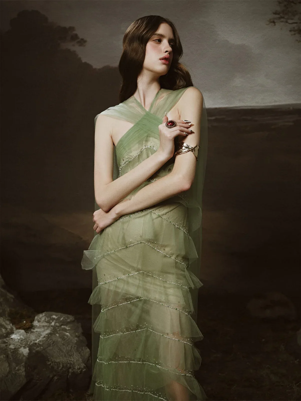 LINH PHUNG Green Sabrina Maxi Dress - Image 3