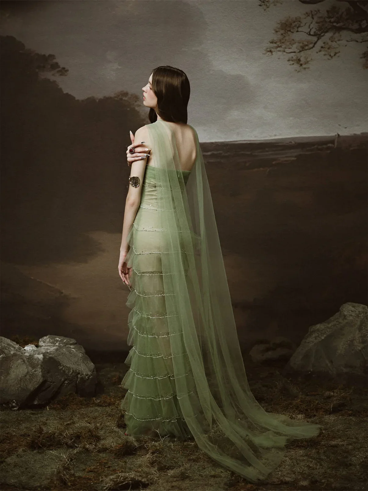 LINH PHUNG Green Sabrina Maxi Dress - Image 4