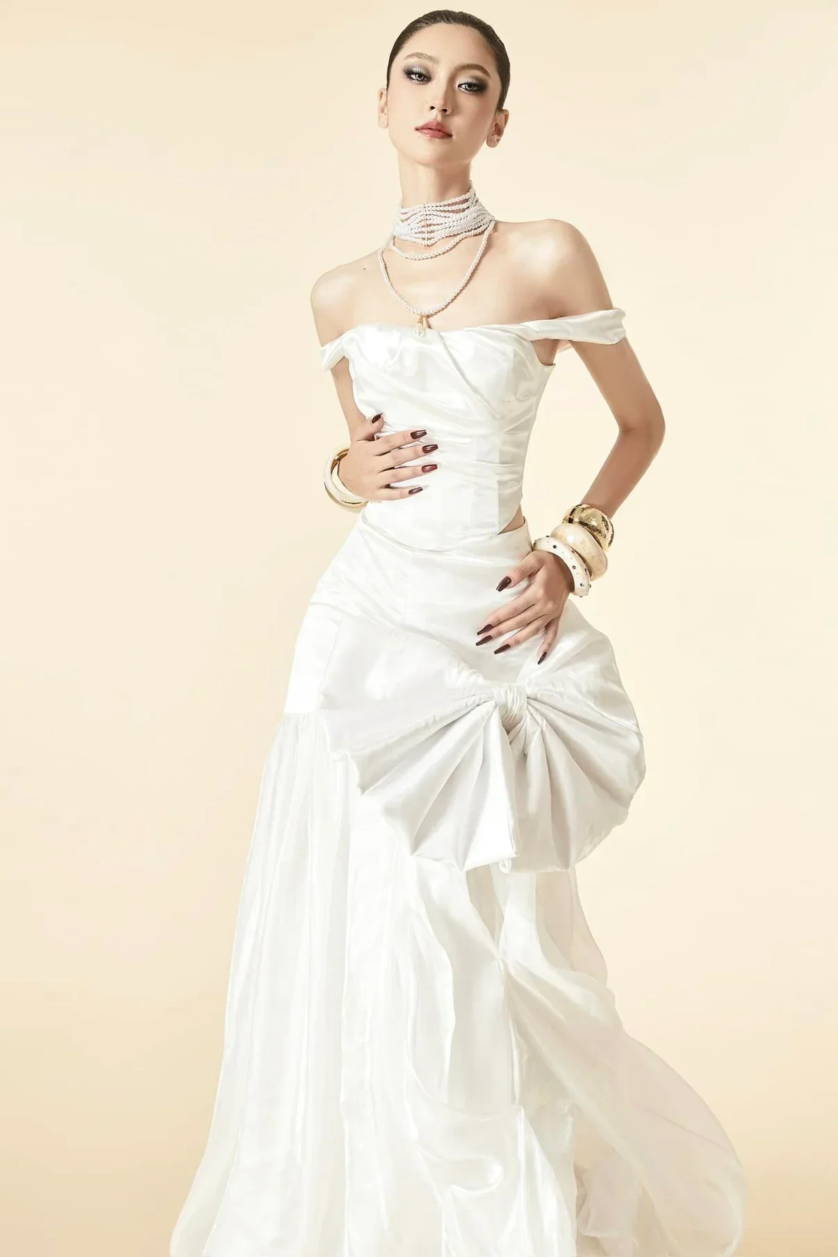 MAEL FEMME WHITE BLACK KELLA TOP DRIZELLA MAXI SKIRT - Image 2