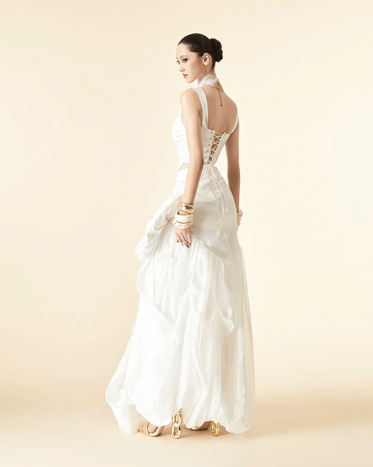 MAEL FEMME WHITE BLACK KELLA TOP DRIZELLA MAXI SKIRT - Image 4