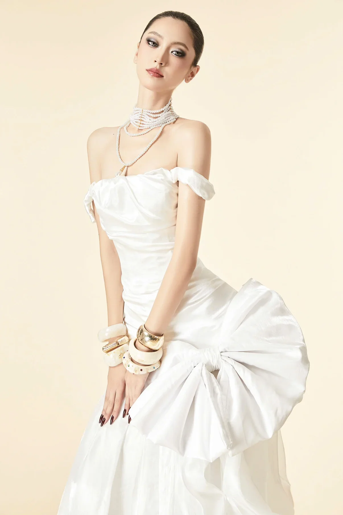 MAEL FEMME WHITE BLACK KELLA TOP DRIZELLA MAXI SKIRT - Image 5