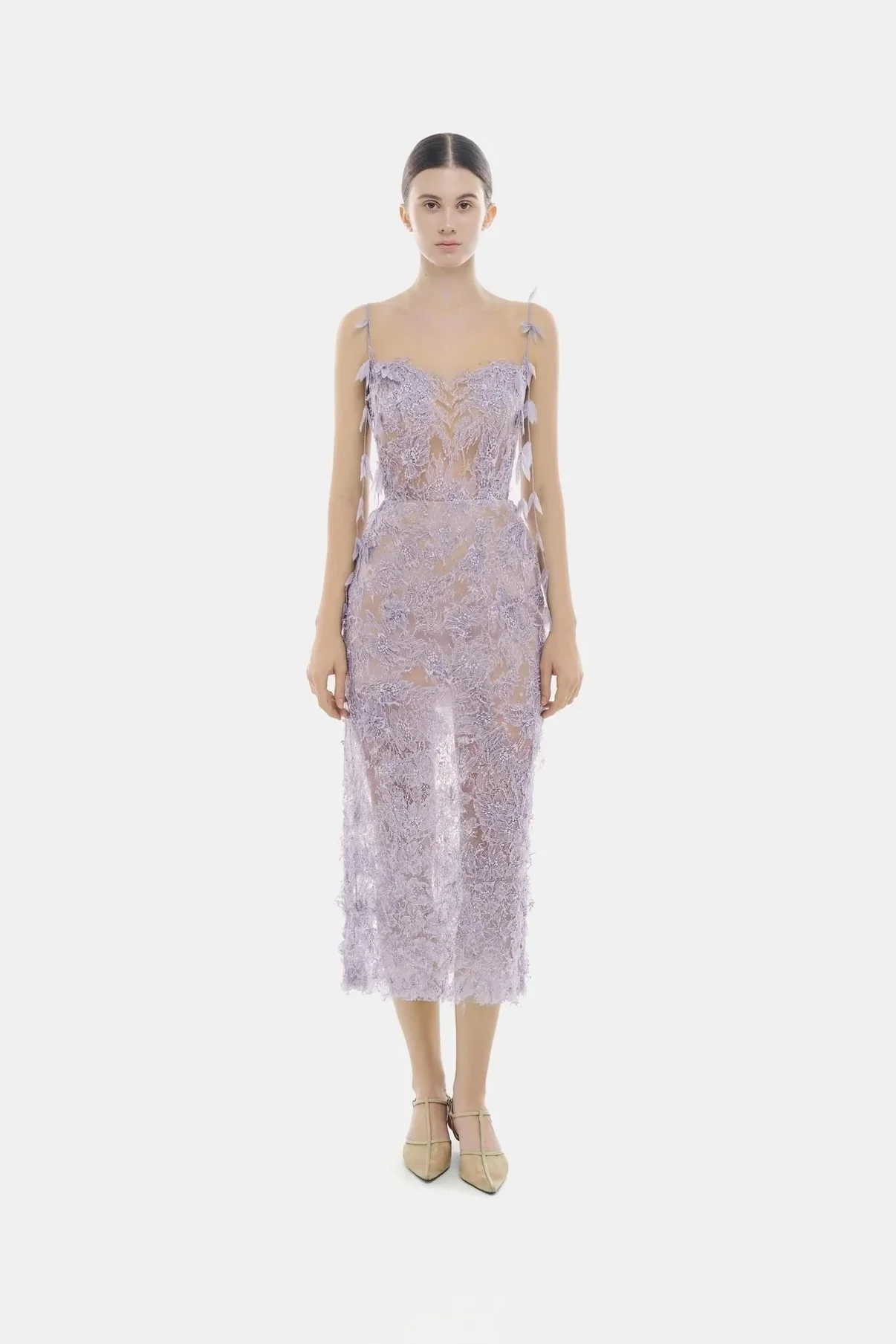 MONTSAND Beaded Lace Pencil Dress - Purple - Image 2