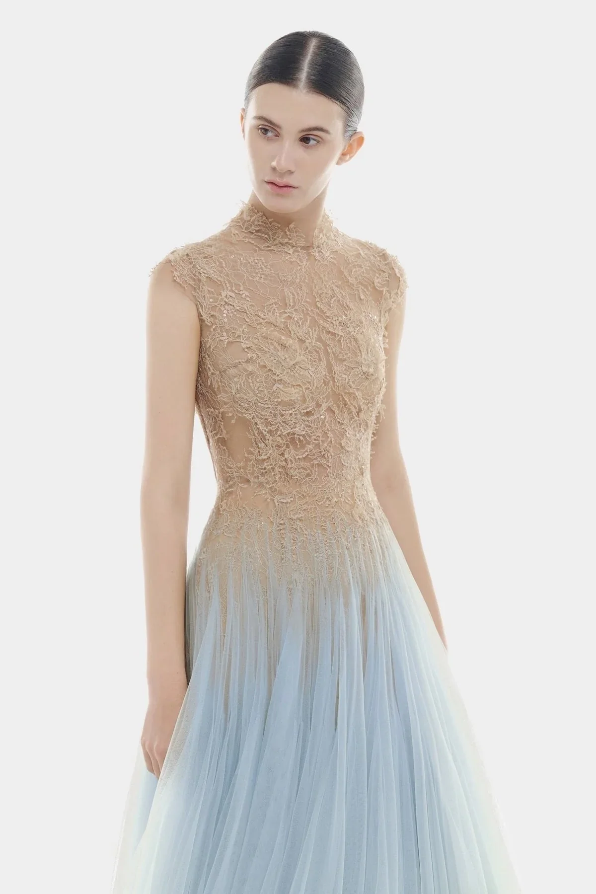 MONTSAND Blue Ombré Cut-Out Lace Midi Dress - Image 3