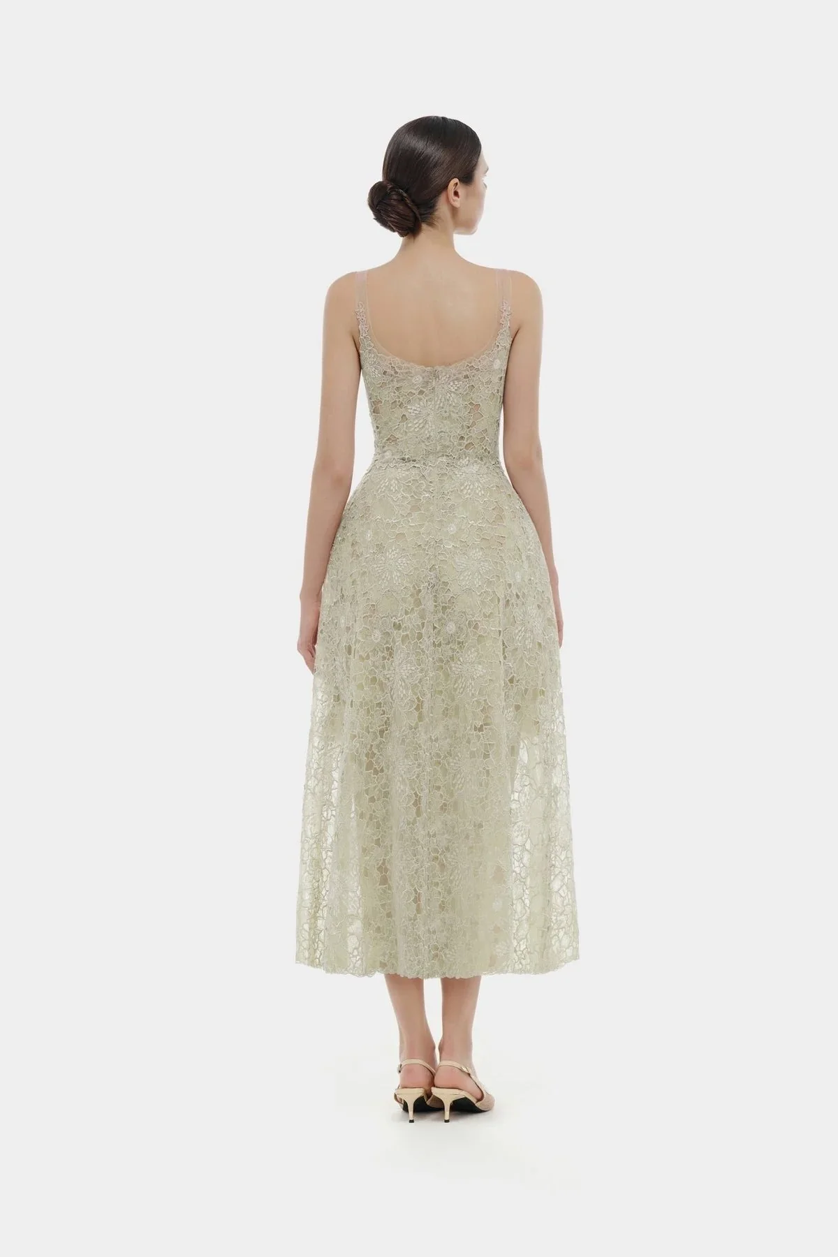 MONTSAND Flower Lace Midi Dress - Green - Image 5