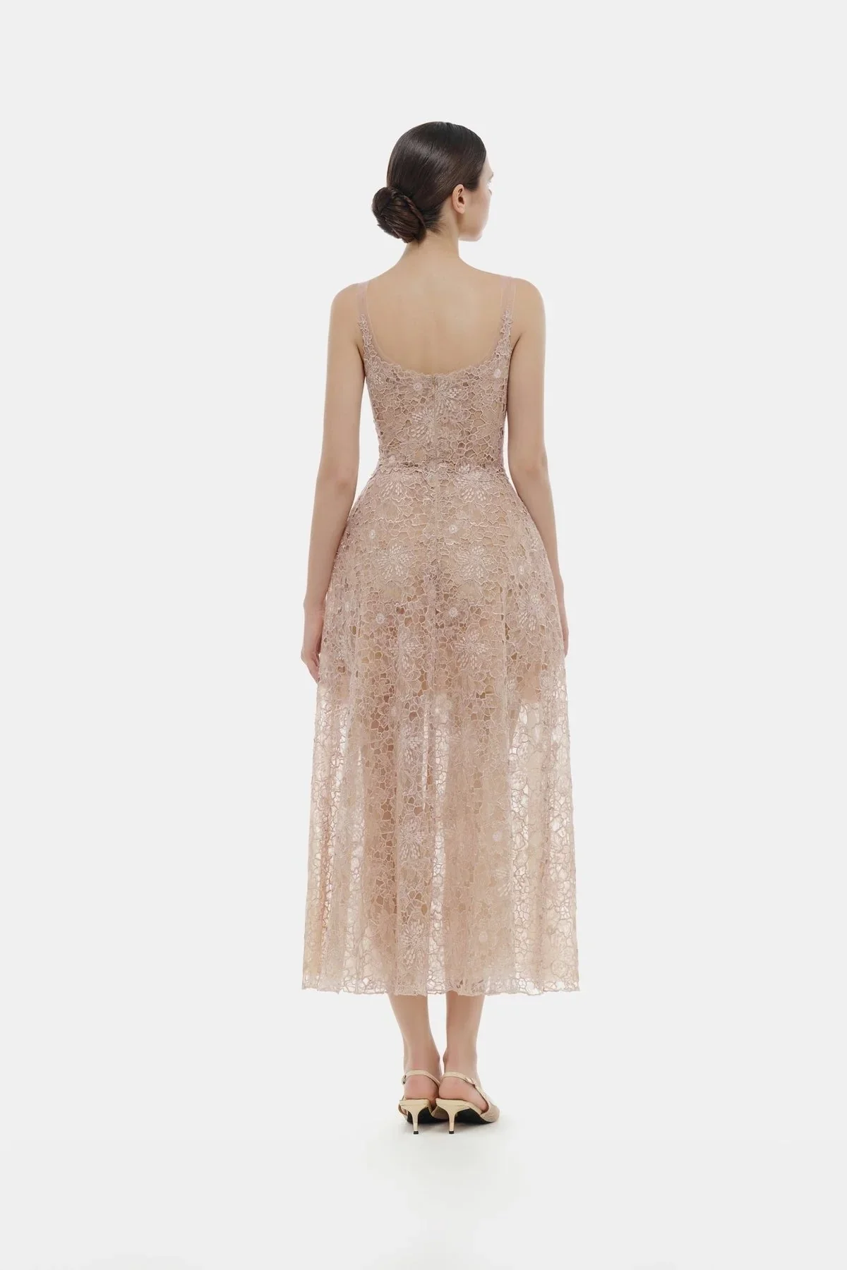 MONTSAND Flower Lace Midi Dress - Nude - Image 6
