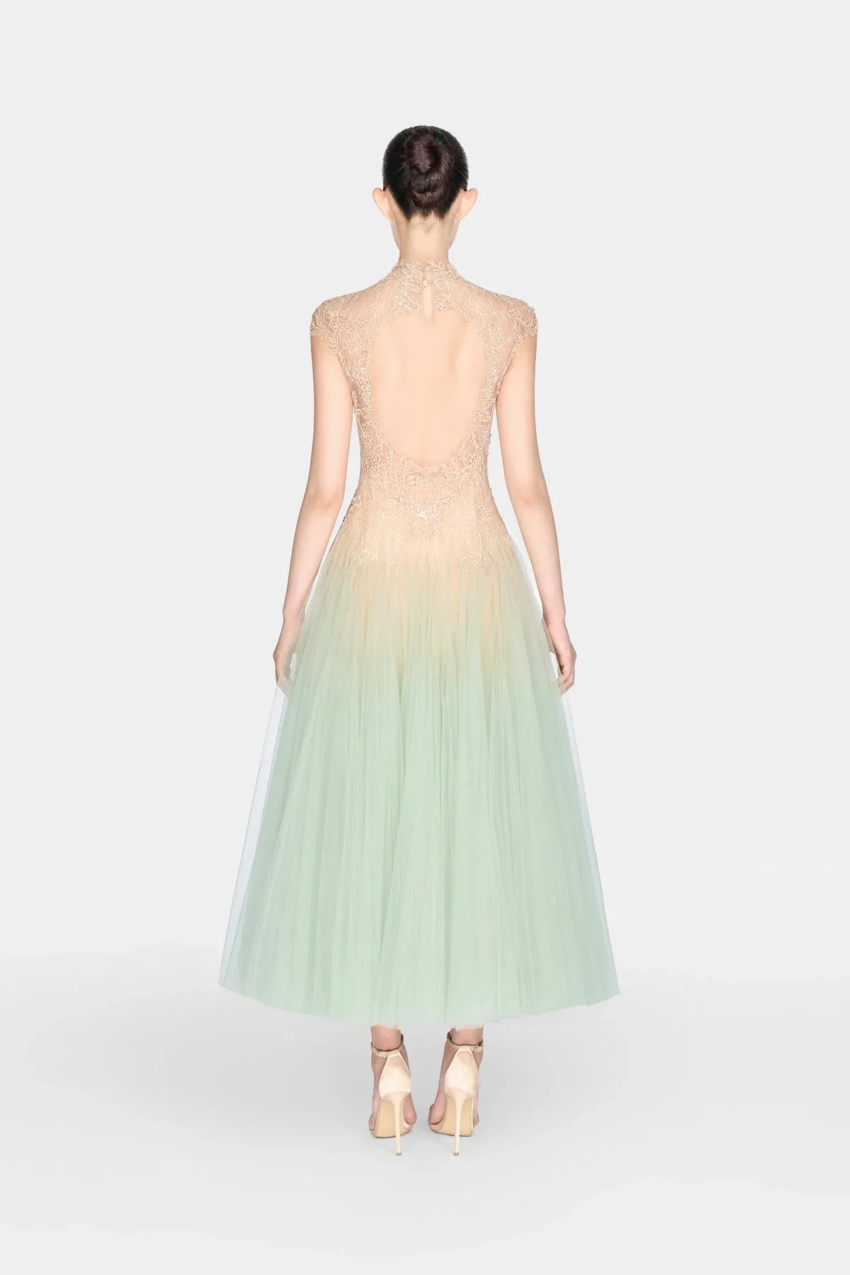 MONTSAND Green Mint Ombré Cut-Out Lace Midi Dress - Image 6