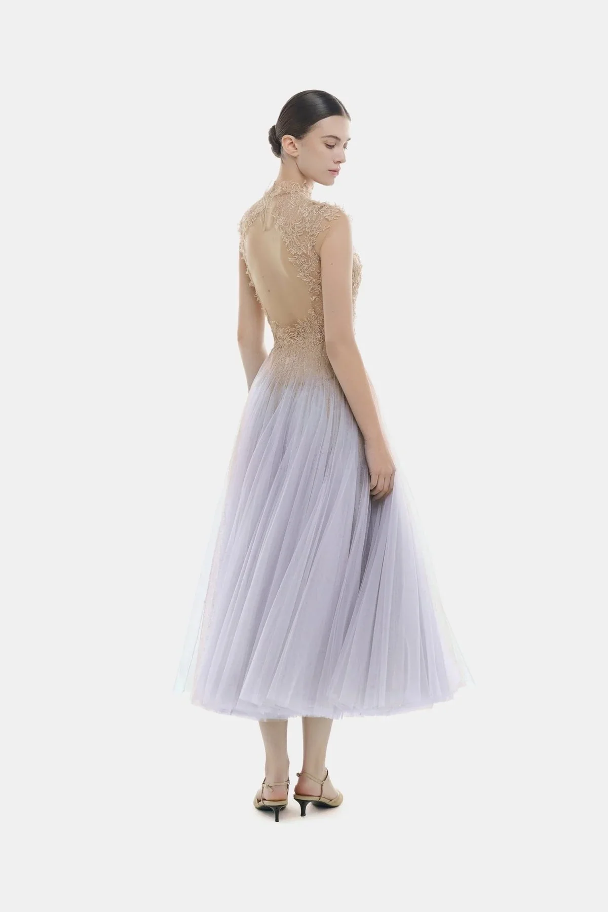 MONTSAND Purple Ombré Cut-Out Lace Midi Dress - Image 3