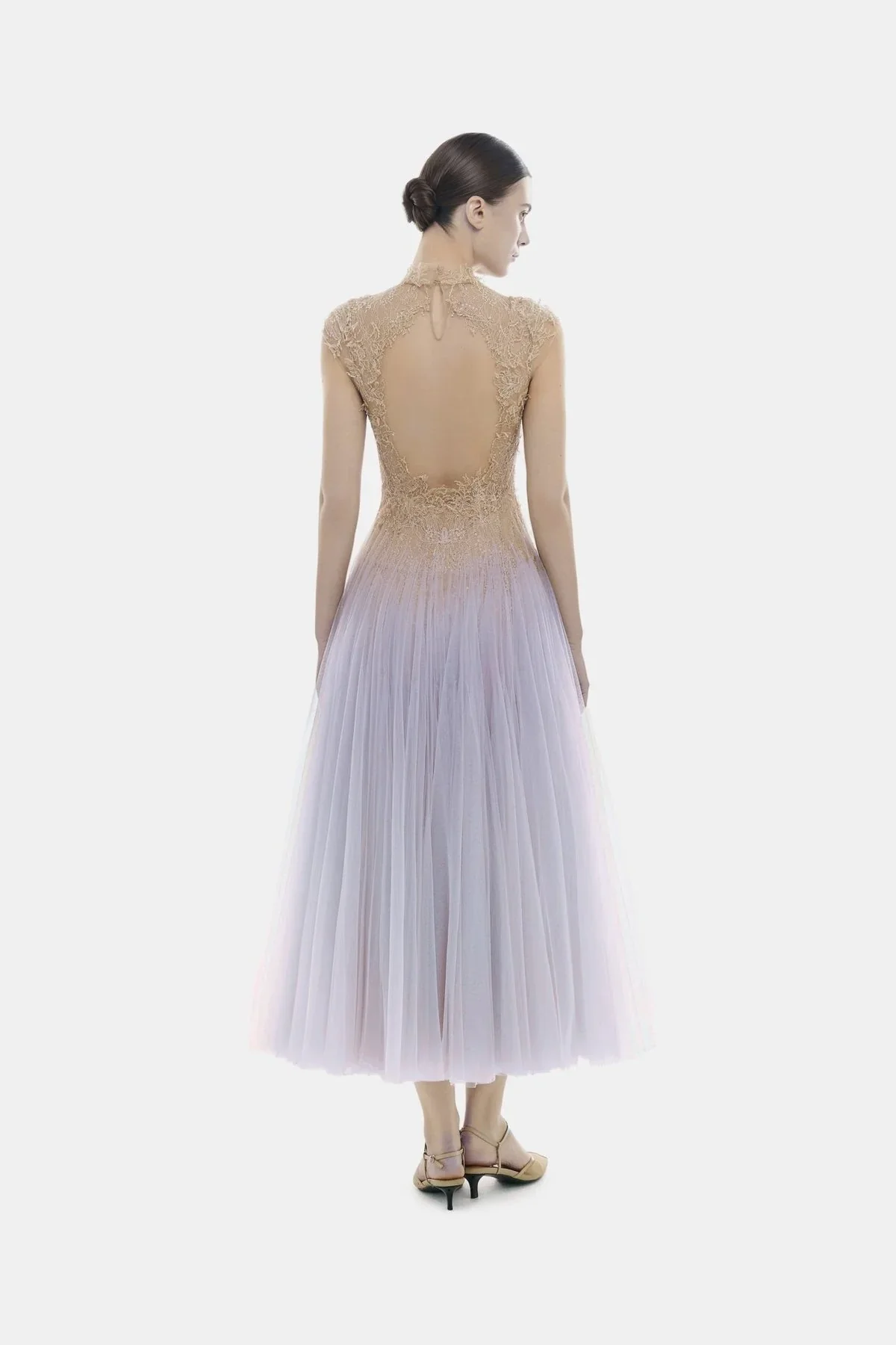 MONTSAND Purple Ombré Cut-Out Lace Midi Dress - Image 4
