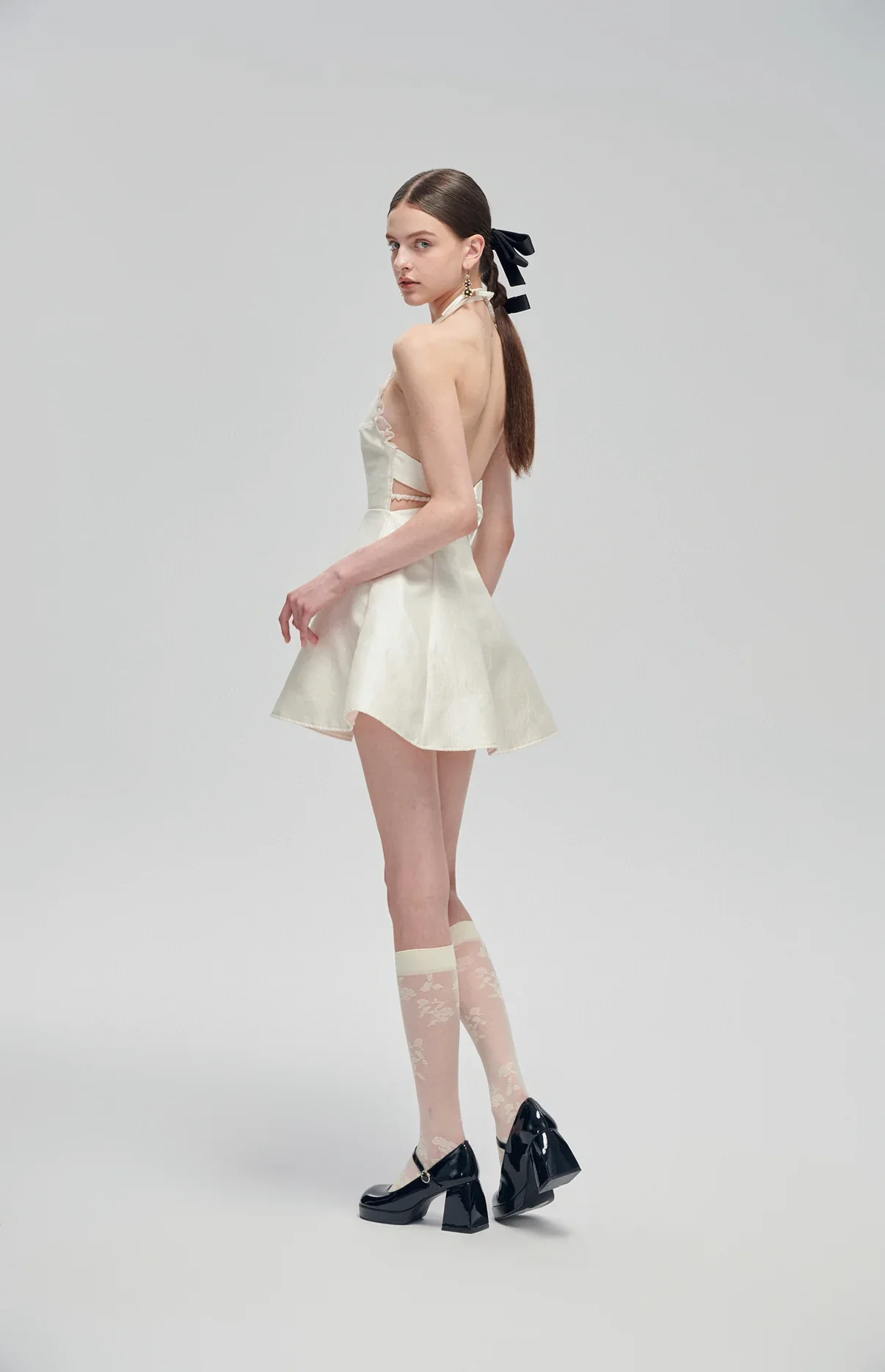 FA SOGNO White Backless Mini Dress - Image 3