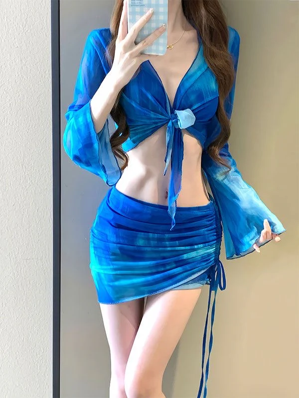 ‘Abyssal gem’ - Blue 4-Piece Bikini Set - Image 4