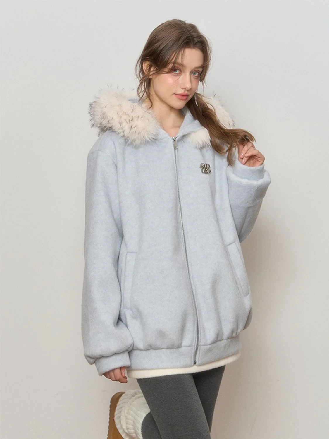 Arctic Luxe Fur Hood Zip Jacket - Image 2