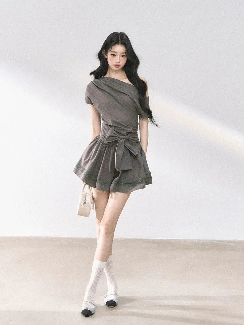 Asymmetric Bow-Tie Mini Dress - Image 2