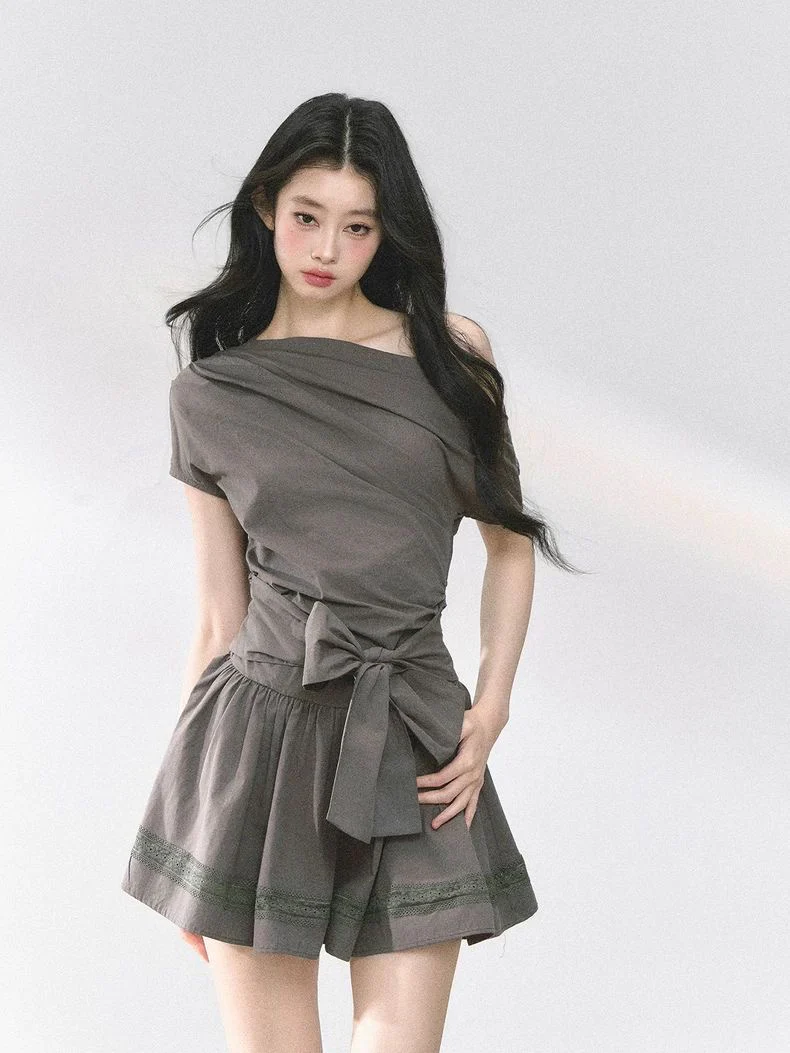 Asymmetric Bow-Tie Mini Dress - Image 3