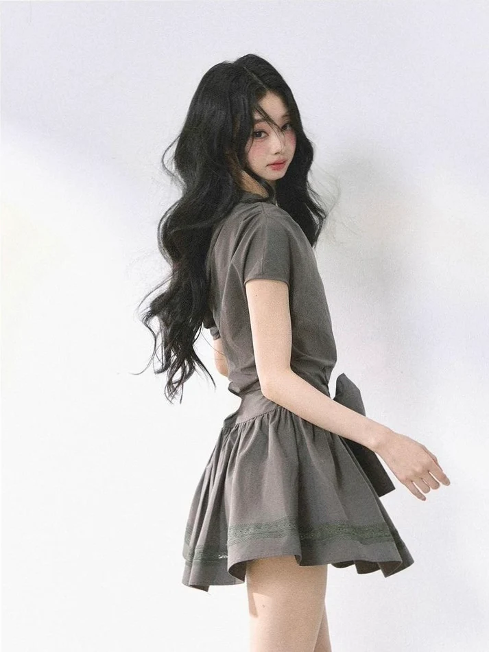 Asymmetric Bow-Tie Mini Dress - Image 5