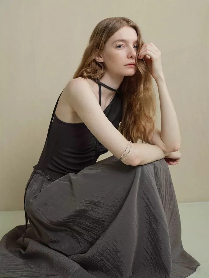 Asymmetric Patchwork Dress with Artistic Ruching - Image 2