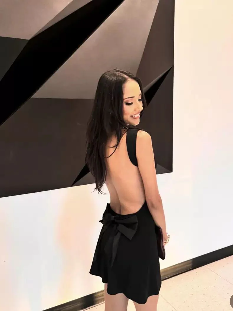 Back Bow Mini Dress - Image 3