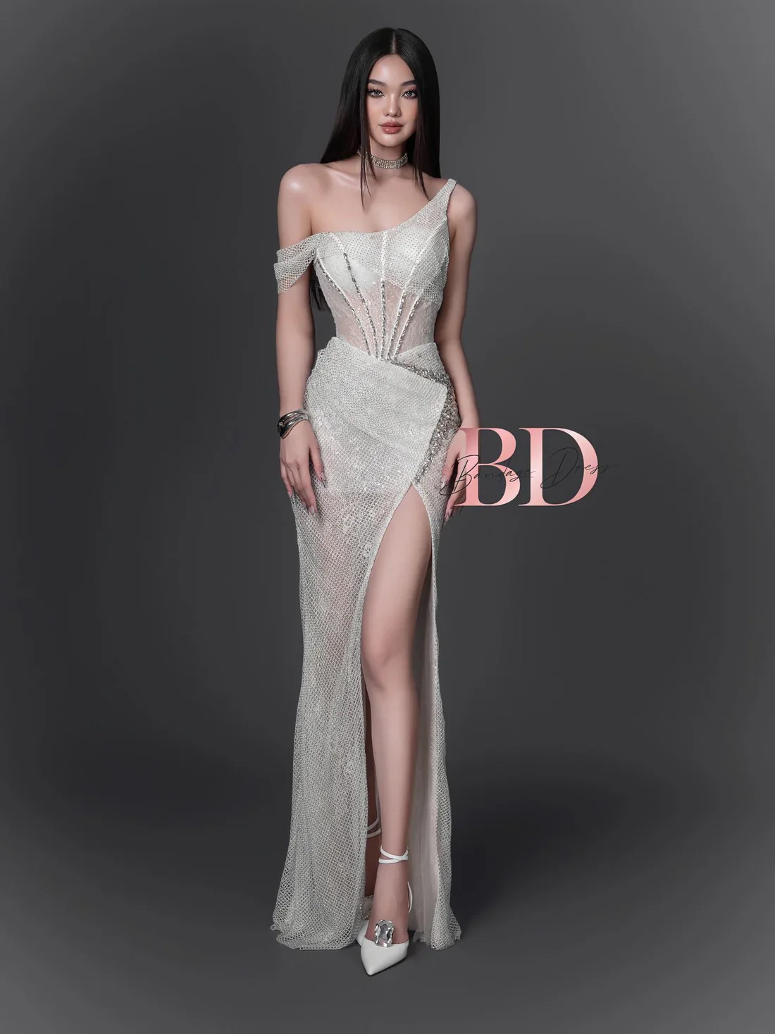 Bandage Dress [Best Seller] One-shoulder Diamond Dress