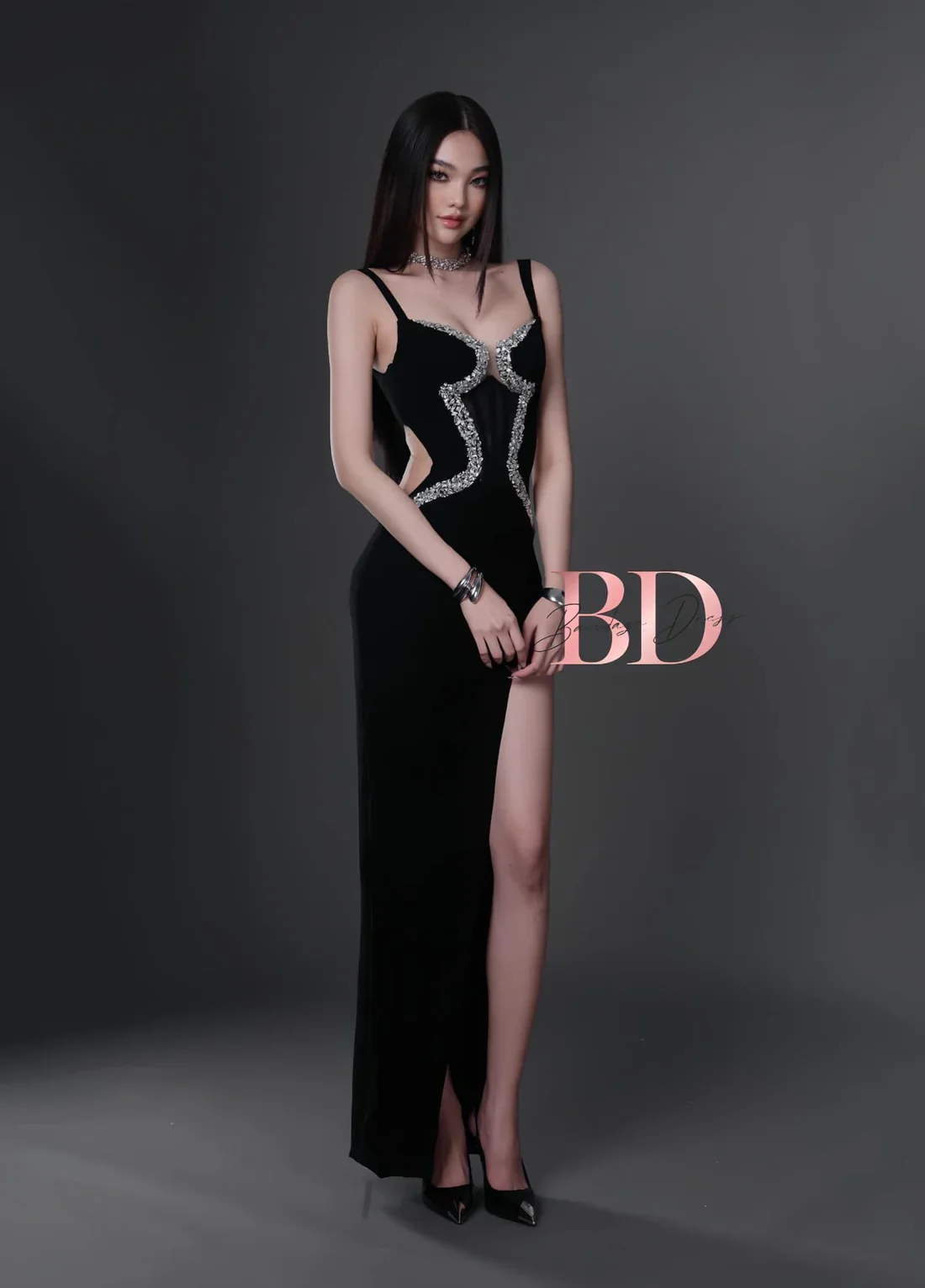 Bandage Dress Hollow Waist Maxi Dress - Image 3