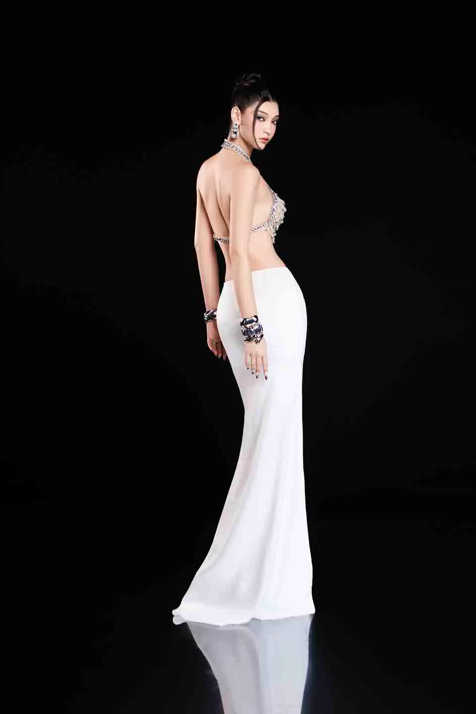 Bandage Dress Pearl bead top & skirt set - Image 3