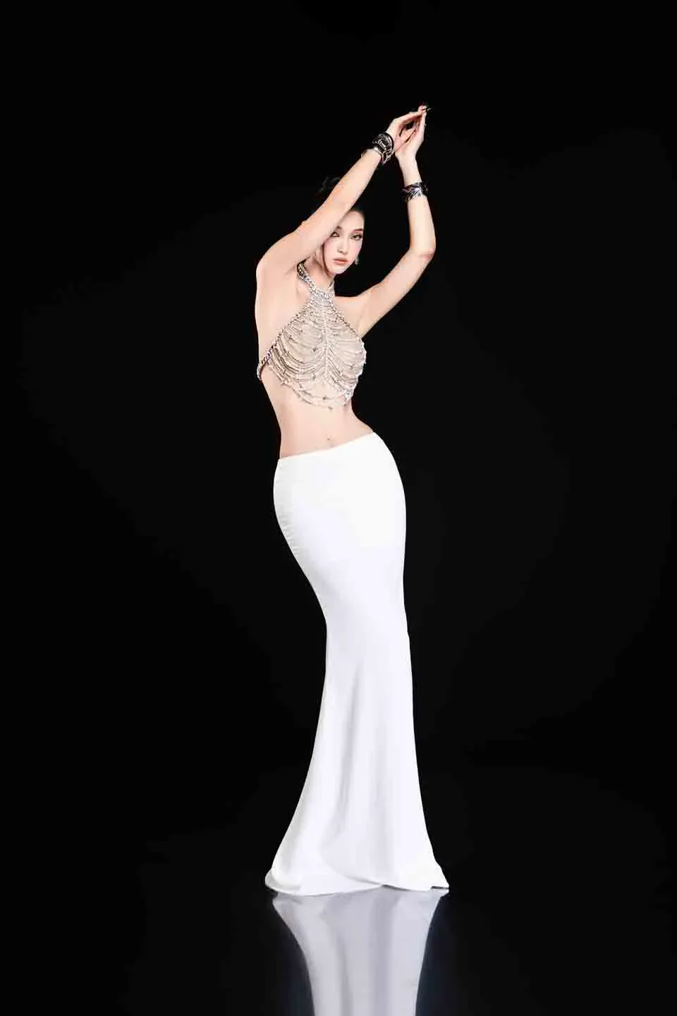 Bandage Dress Pearl bead top & skirt set - Image 5