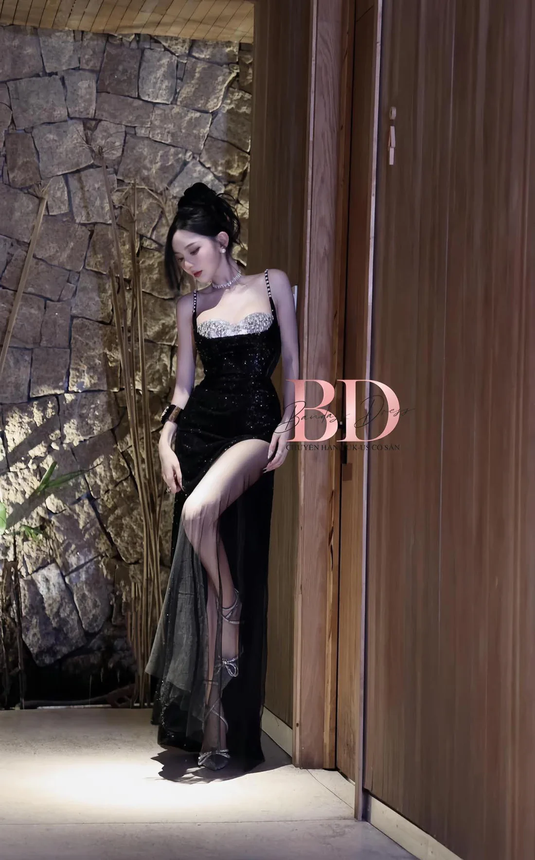 Bandage Dress Shiny slit dress - Image 3