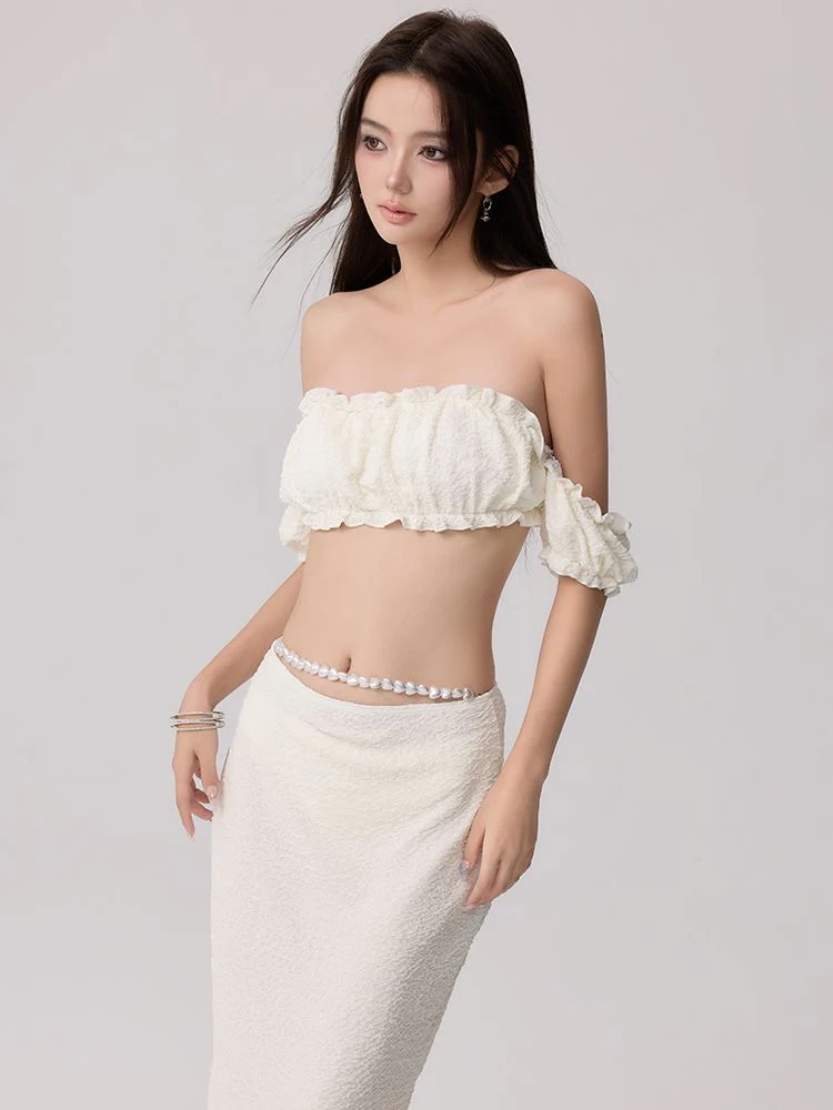 Beach Pearl - White 3-Piece Bikini Set - Image 5