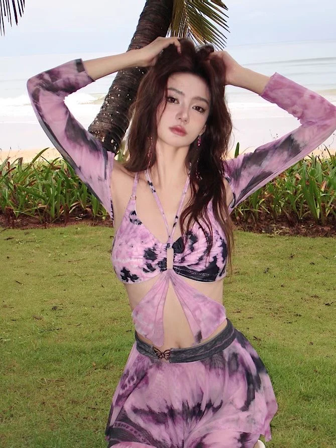 'Berry & Butterfly' - Pink And Black Bikini (3 In 1) - Image 4