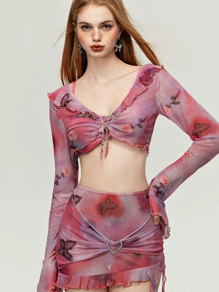 Butterfly Muffins - Pink Four-piece Bikini Set - Image 3