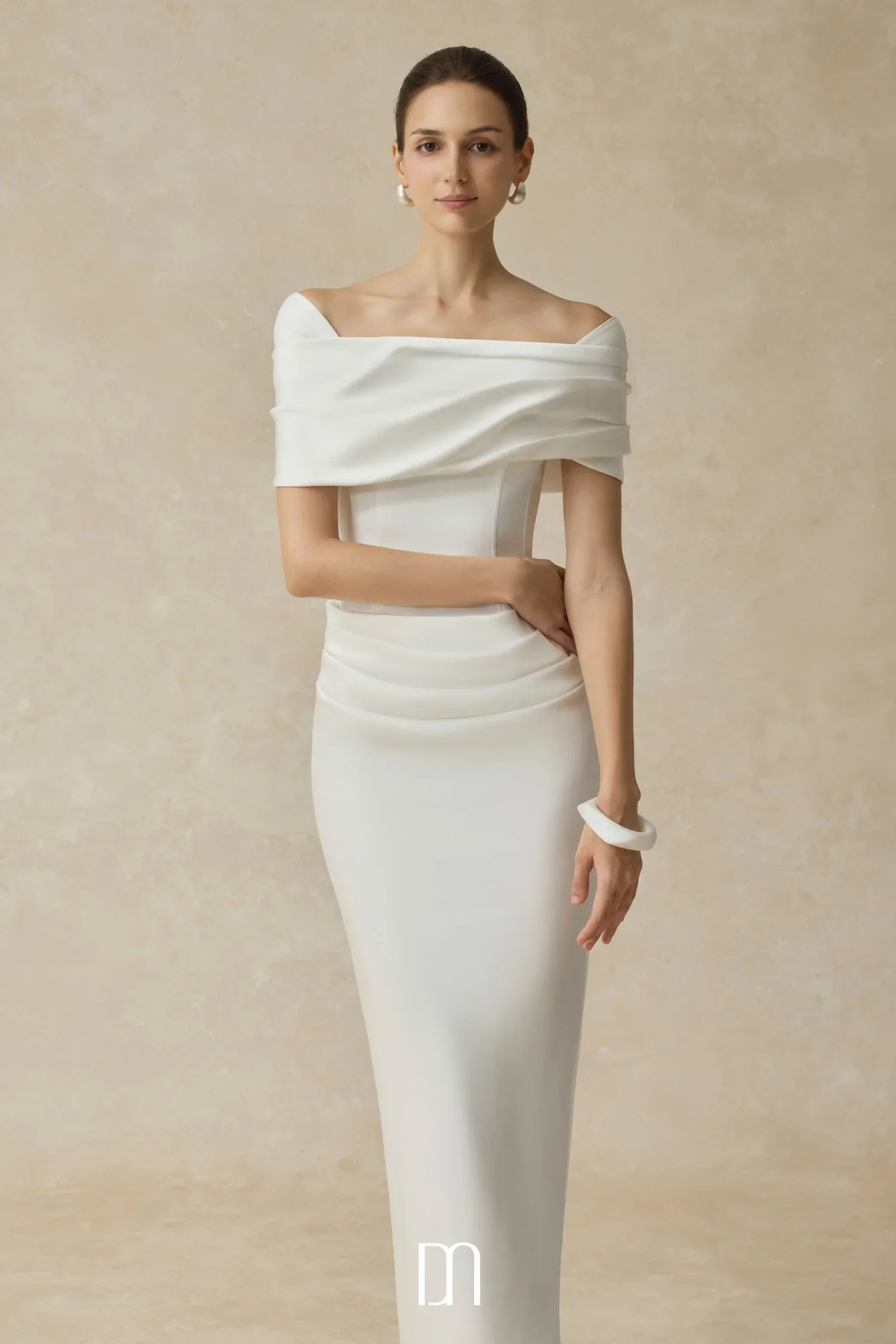 BYDENIO Solora Bodycon midi dress with shoulder-hip draping - Image 5