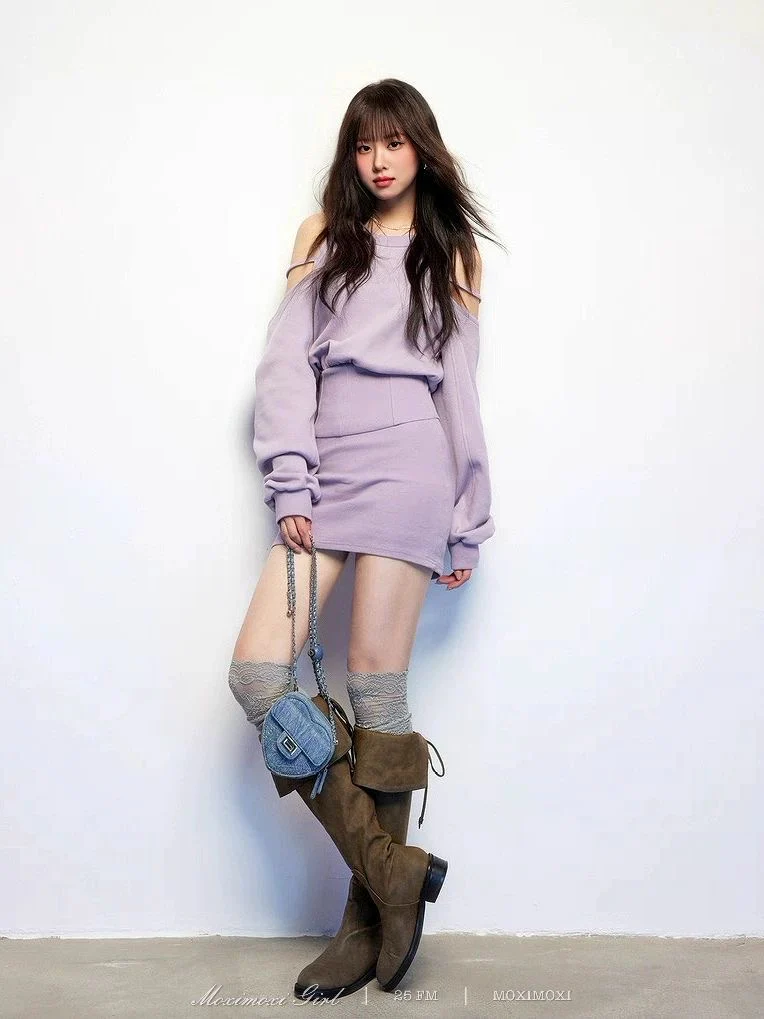 Cold-Shoulder Knit Mini Dress - Image 3