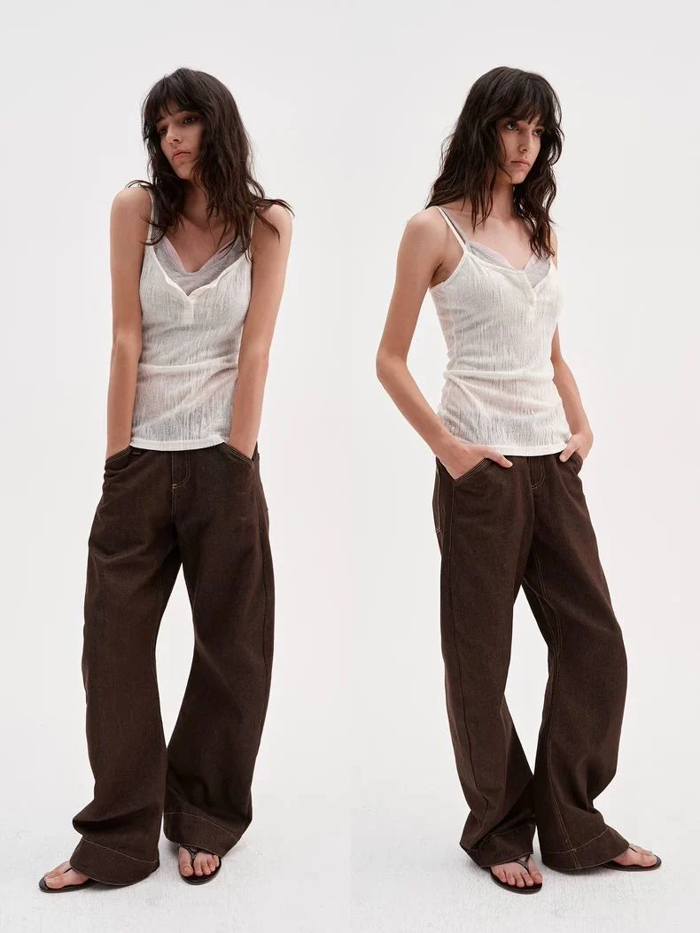 Colorblock Layered Knit Camisole Top