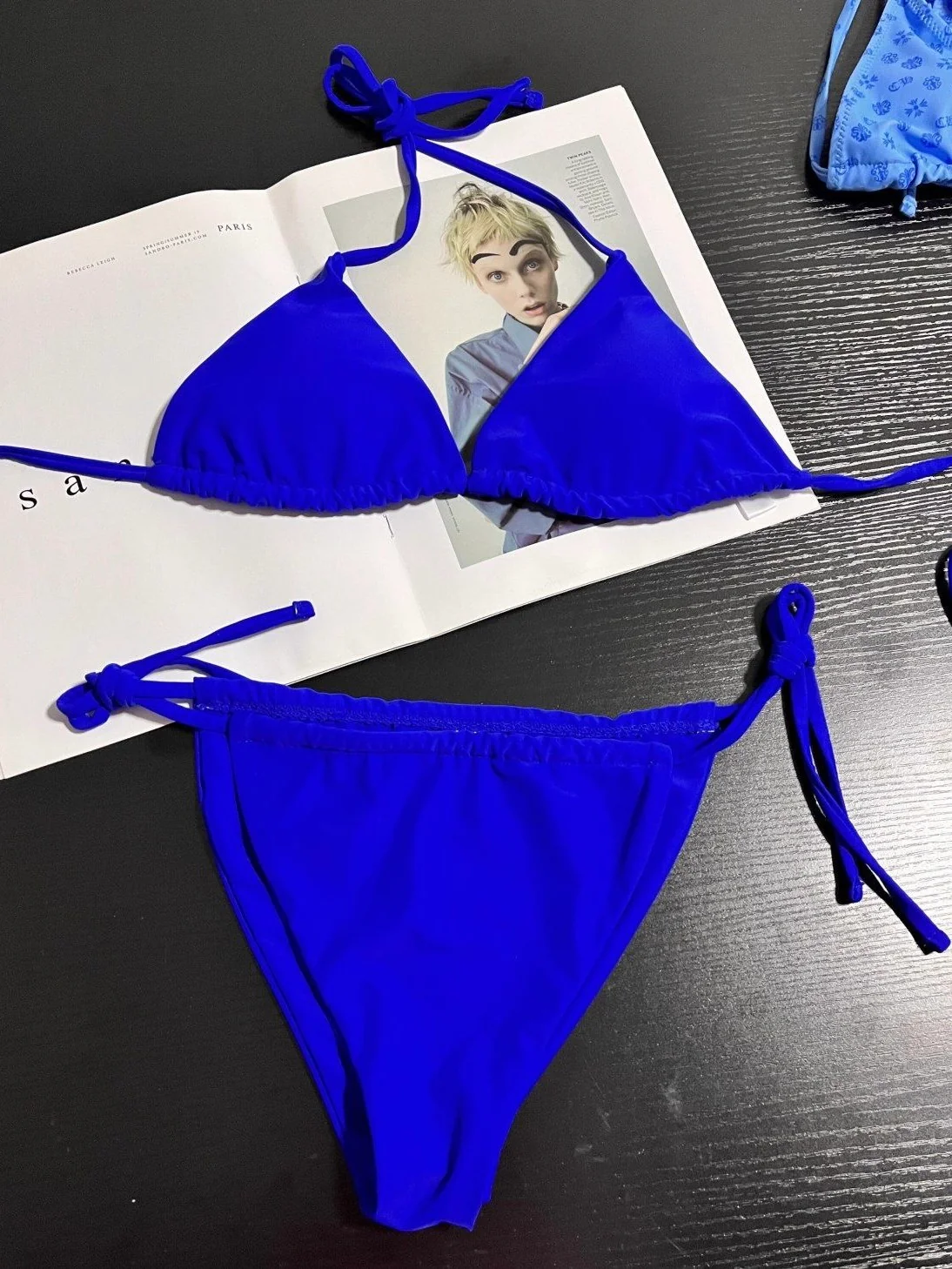 Contrast Minimalist Tie 2-piece Bikini - Image 7