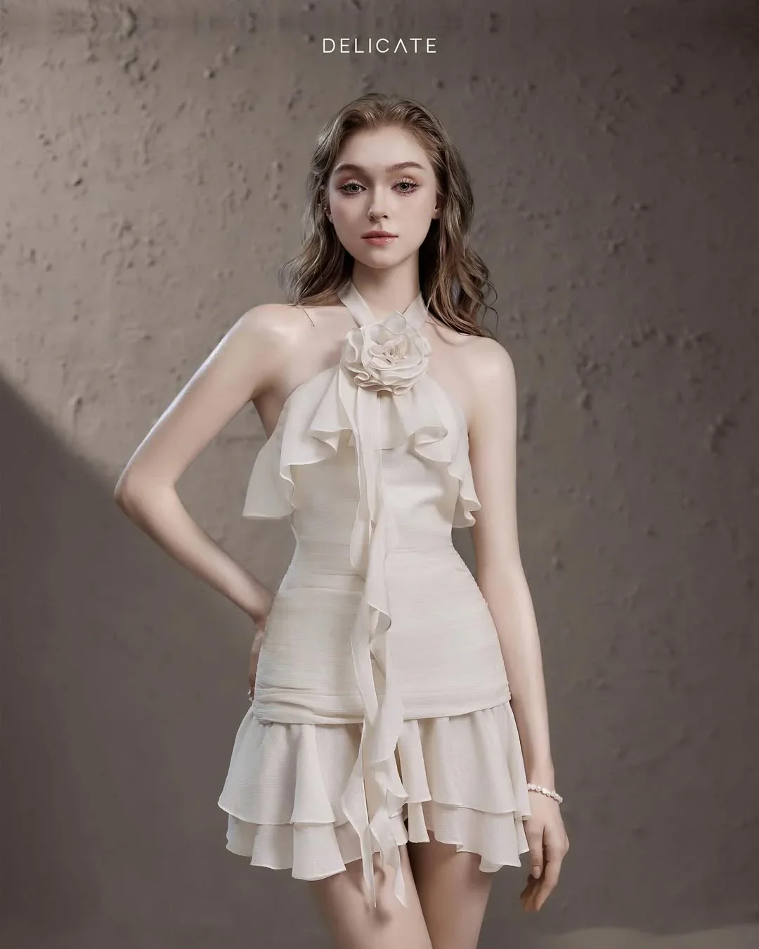 Delicate Rose halter-neck dress - Image 2