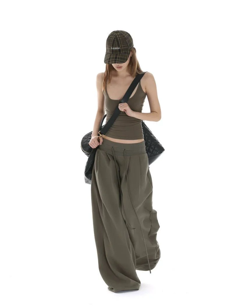 Desert Green Utility Vest Wide-Leg Pants Set - Image 4