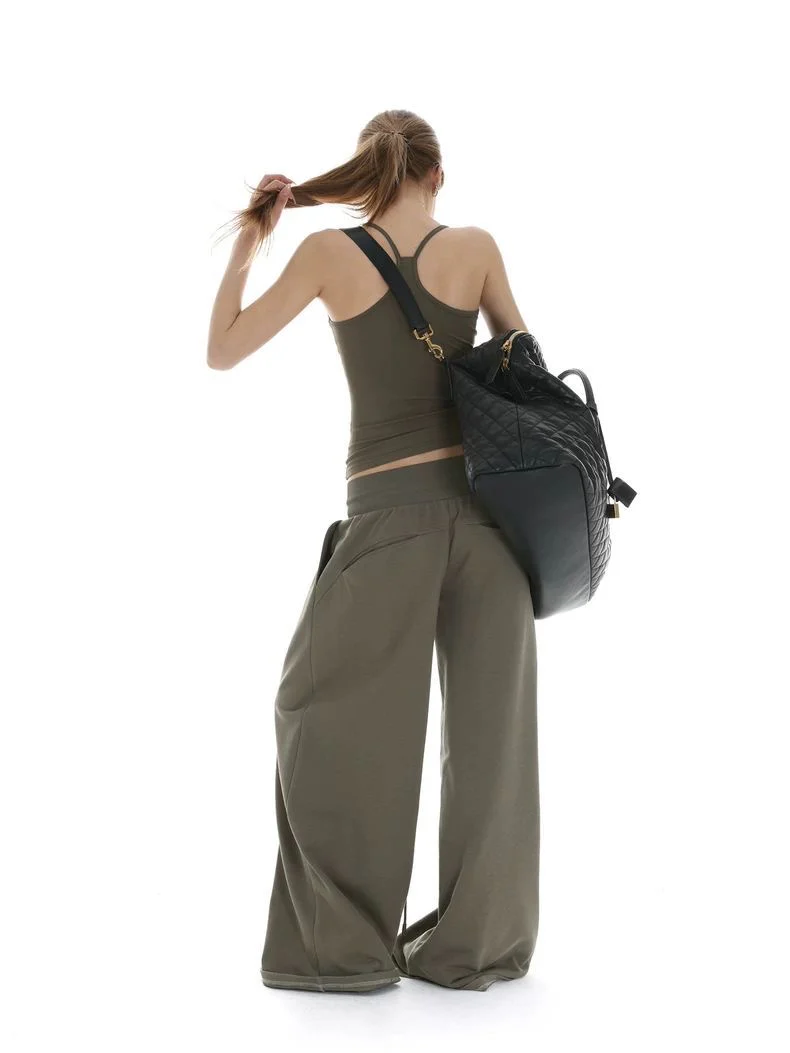 Desert Green Utility Vest Wide-Leg Pants Set - Image 5