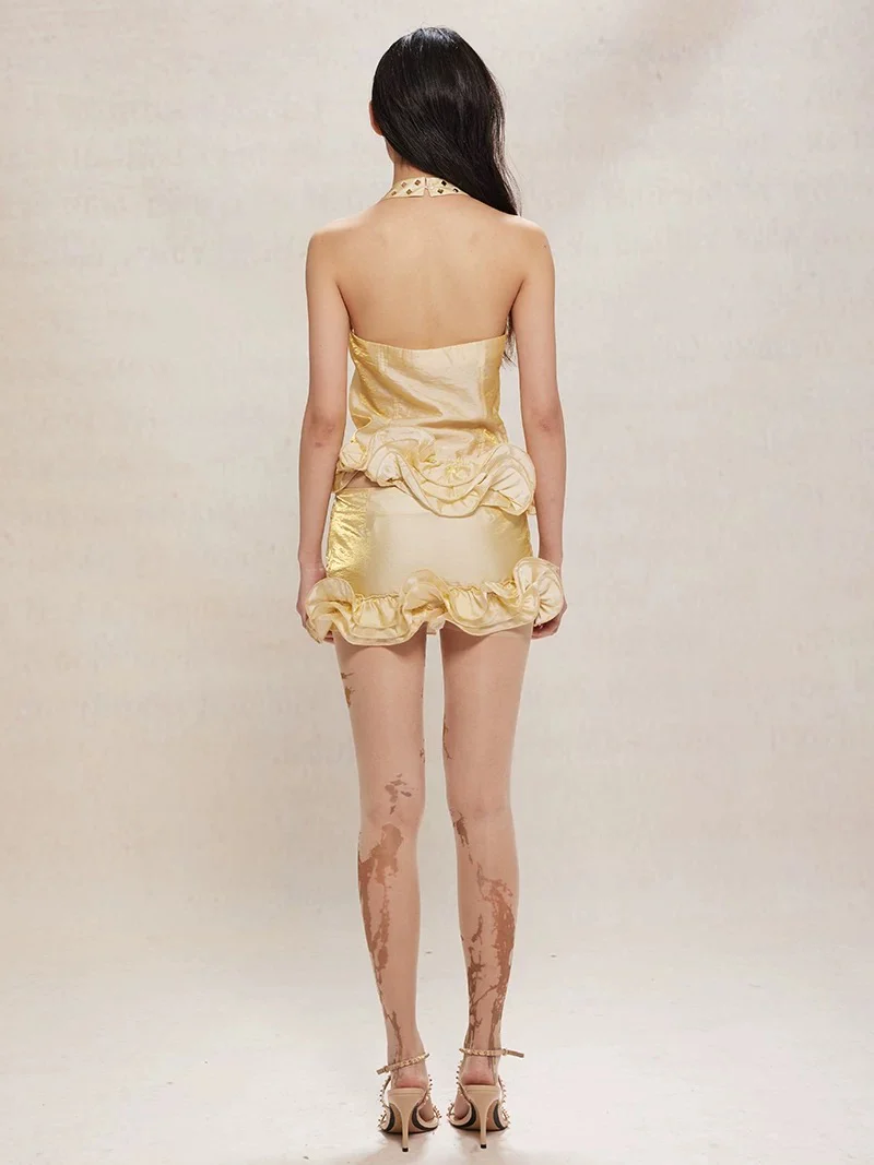 Dream of Daffodils - Golden Texture Two-piece Set - Image 4