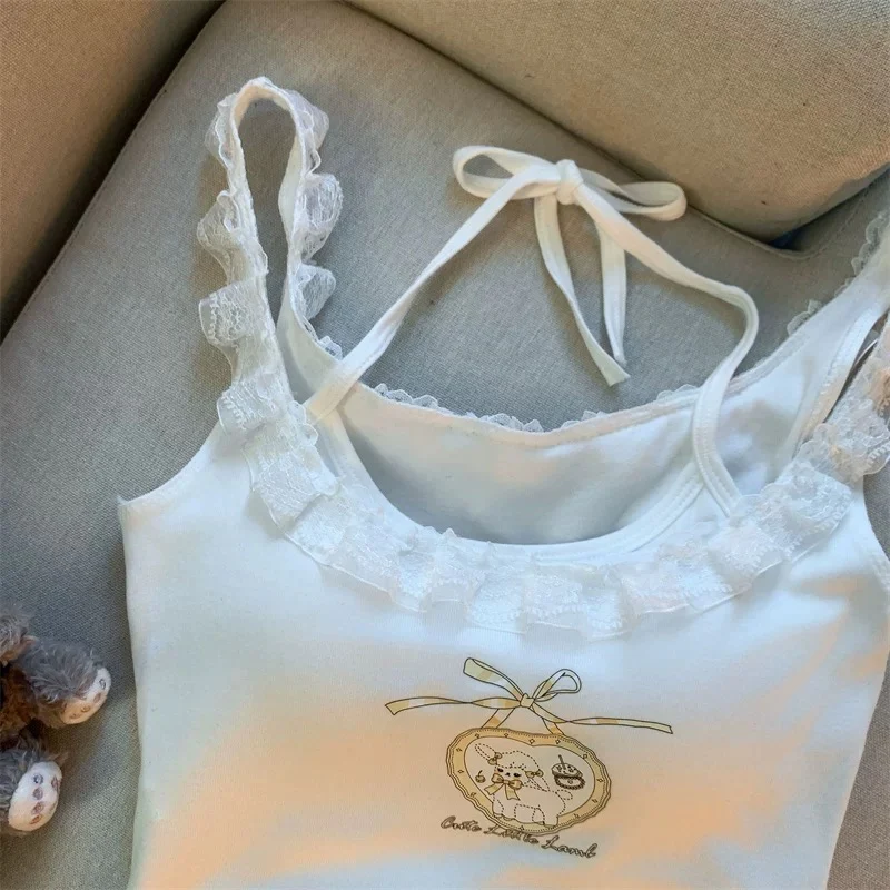 Elegant Lace Trim Halter Padded Cami Top - Image 10