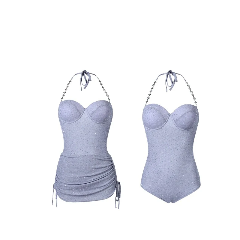 Elegant Purple Backless One-Piece Swimsuit - Image 6