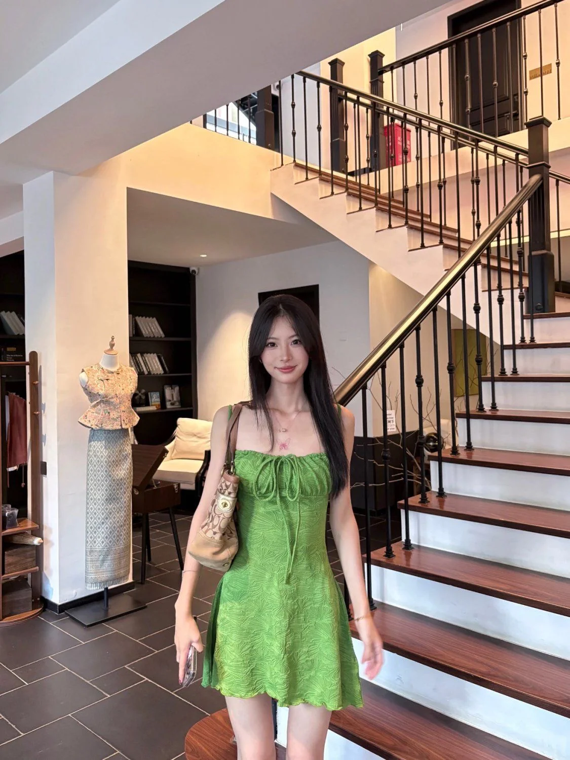 Emerald Breeze Textured Swim Dress - Image 2