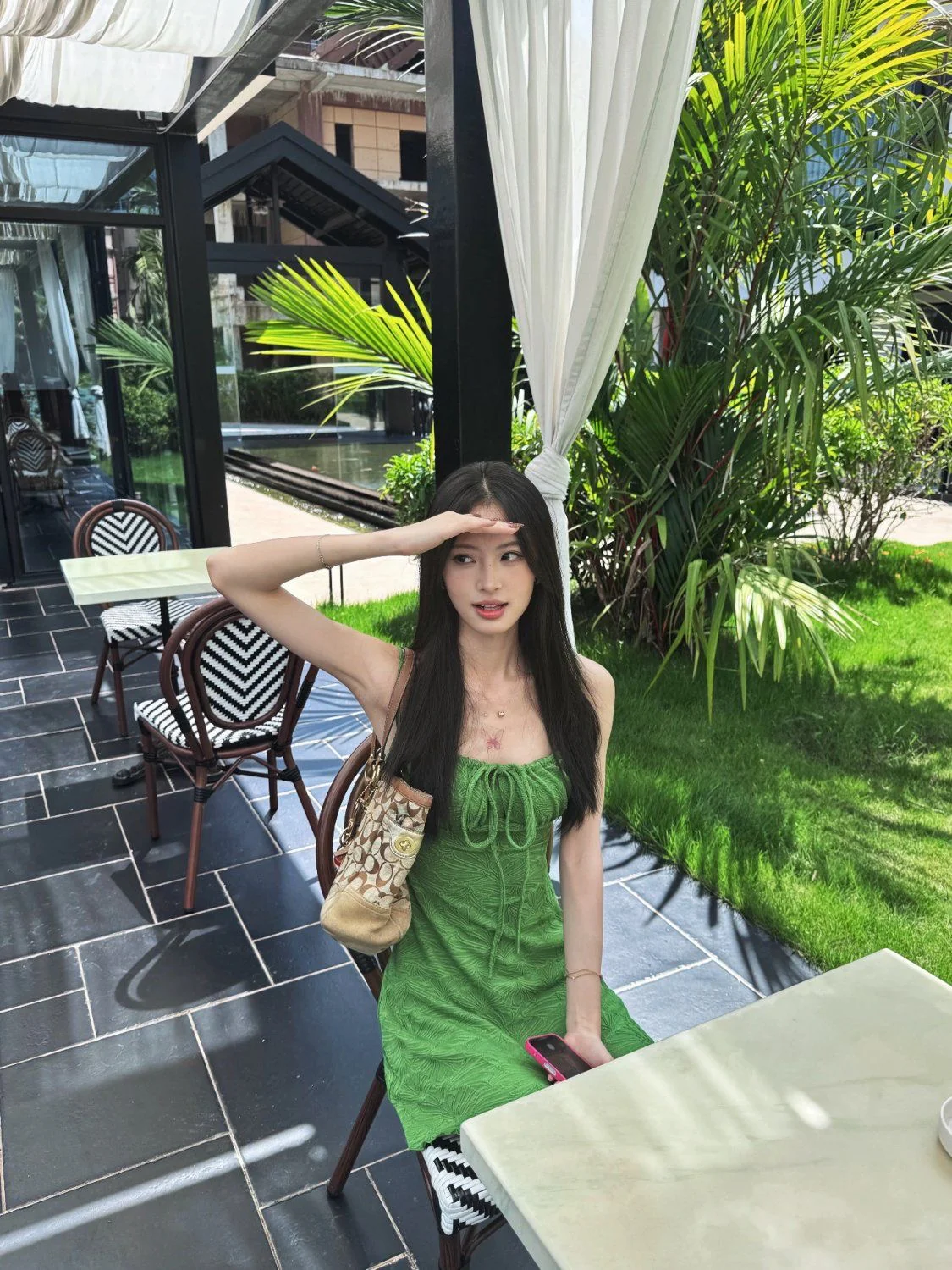 Emerald Breeze Textured Swim Dress - Image 3